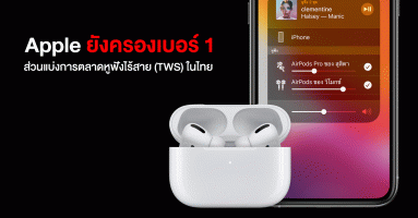 Apple ยังครองเบอร์ 1 ส่วนแบ่งการตลาดหูฟังไร้สาย (TWS) ในไทย