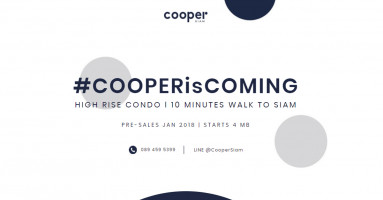 คูนเอสเตทเปิดคอนโดใหม่ "Cooper Siam" ใกล้สยาม ราคาเริ่มต้น 4 ล้าน*