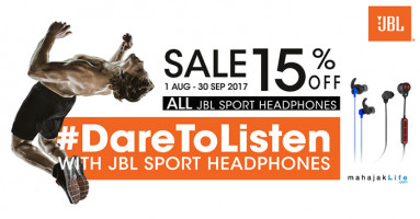 Dare To Listen with JBL Sport Headphones หูฟังสำหรับคนรักการออกกำลังกาย โปรโมชั่นส่วนลด 15% ทุกรุ่น!