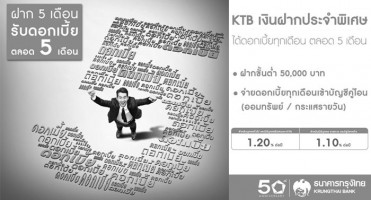 บัญชีเงินฝากประจำพิเศษ ระยะเวลาฝาก 5 เดือน ธนาคารกรุงไทย