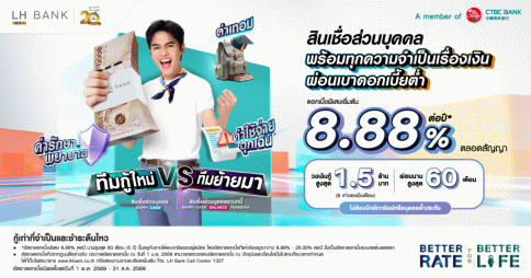 สินเชื่อส่วนบุคคล Happy Cash-แลนด์ แอนด์ เฮ้าส์ (LH Bank)