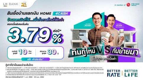 สินเชื่อบ้านเพิ่มเงิน Happy Home for Cash-แลนด์ แอนด์ เฮ้าส์ (LH Bank)