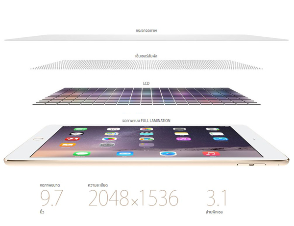 APPLE iPad Air 2 WiFi 64GB แอปเปิล ไอแพด แอร์ 2 ไวไฟ 64GB : ภาพที่ 8