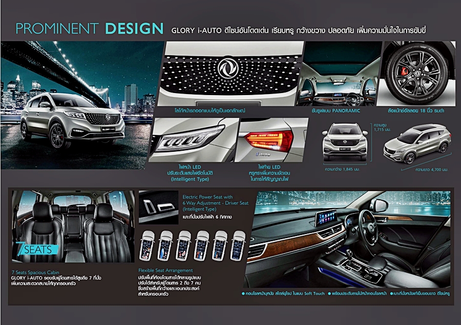 DFSK Glory560 i-Auto Super City SUV 7 ดีเอฟเอสเค ตงฟง มอเตอร์ส ปี 2022 : ภาพที่ 12